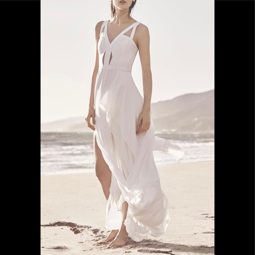 BCBG white cut out dress (size 0)